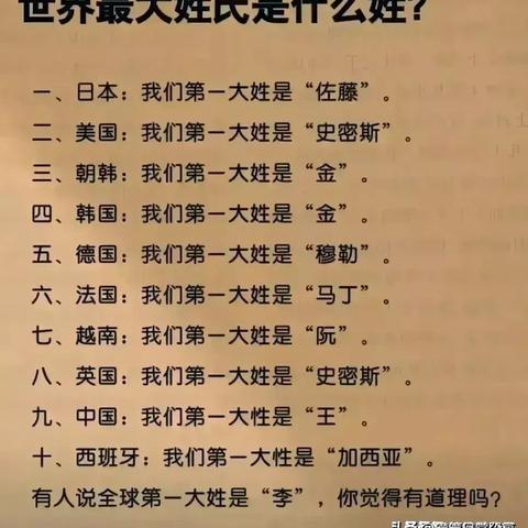 中国最大姓氏排名榜单揭晓