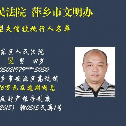 萍乡失信人员最新名单公布